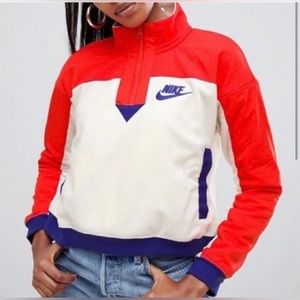 NIKE Retro 1/4 zip Fleece pullover cropped jacket